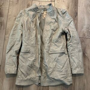 Beige Leather Jacket